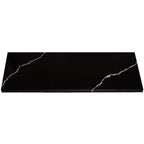 Nero Marquino black quartz stone window sill with polished finish and subtle beveled edge