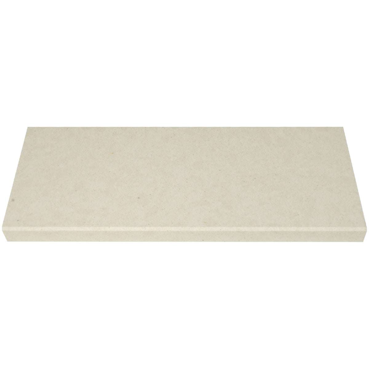 Pearl Marfil quartz niche shelf in beige with polished finish and beveled edge for shower storage