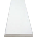 Pure White Stone quartz engineered bullnose edge saddle threshold in polished white finish, 3/4 inch thick, for smooth flooring transitions