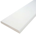 Pure white quartz stone bullnose edge saddle threshold with polished finish and 3/4 inch thickness for smooth flooring transitions
