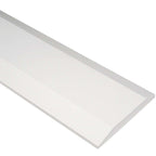 Pure White Stone quartz saddle threshold with polished top and beveled edges for ADA compliant floor transitions