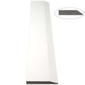 Pure white quartz engineered stone saddle threshold with polished finish and beveled edge for smooth floor transitions