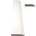 Pure white quartz engineered stone saddle threshold with polished finish and beveled edge for smooth floor transitions