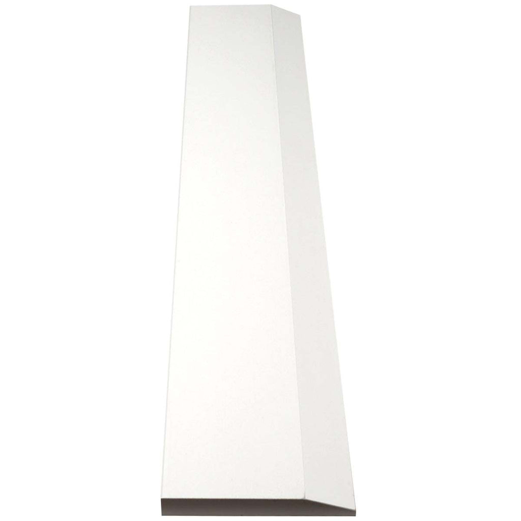 Pure white quartz engineered stone saddle threshold with polished finish and beveled edge for smooth floor transitions