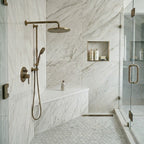 Pure White Stone Triangle Corner Shower Seat