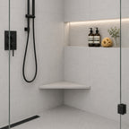 Silver Grey Stone Triangle Corner Shower Seat