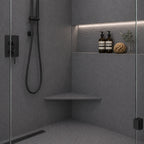 Space Grey Stone Triangle Corner Shower Seat
