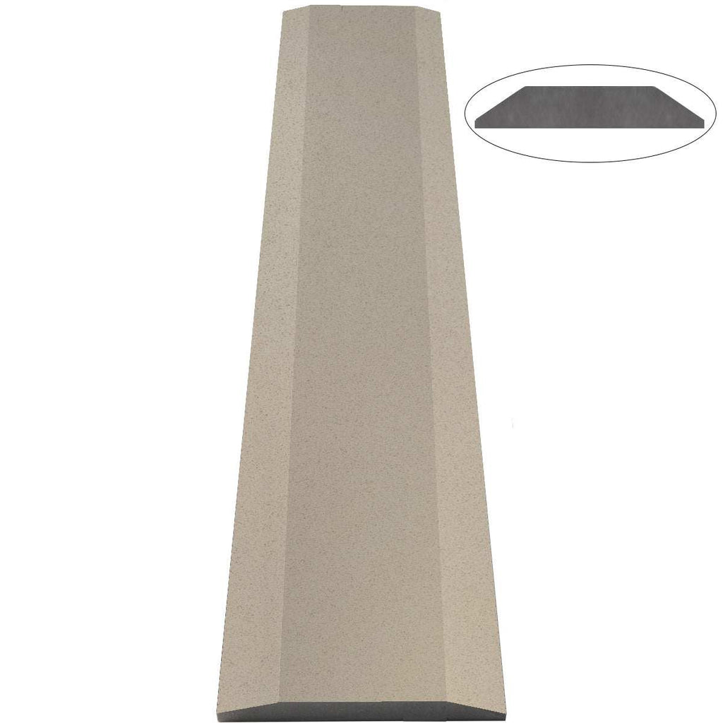 Taupe grey stone quartz ADA saddle threshold with polished finish and beveled edges for floor transition