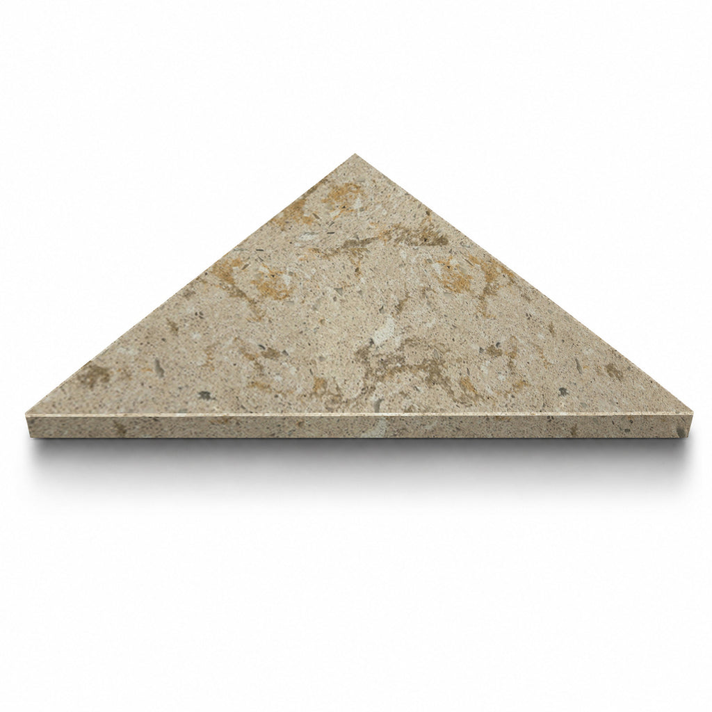 Walnut Brown Stone Triangle Corner Shower Seat