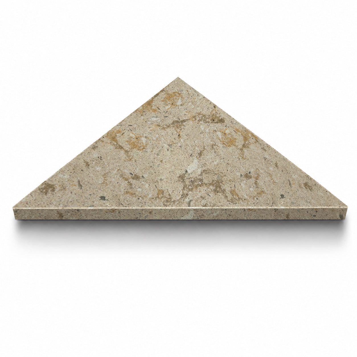 Walnut Brown Stone Triangle Corner Shower Seat