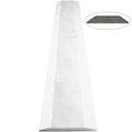 White marble stone ADA saddle threshold with polished finish and beveled edges for floor transitions
