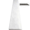 White marble stone single Hollywood saddle threshold with polished finish and beveled edge for smooth floor transitions